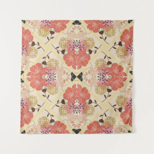 Blumiges nahtloses Vintage-Musterdesign. Wandteppich