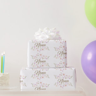 Blumiges Nana-Muttertags- und Geburtstagsgeschenk  Geschenkpapier