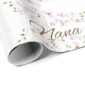 Blumiges Nana-Muttertags- und Geburtstagsgeschenk  Geschenkpapier (Rolleneckpunkt)