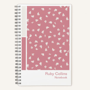 Blumiges Notizbuch mit senkrechter Farbpalette und