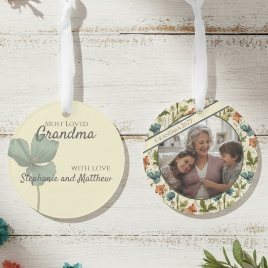 Blumiges Oma-Andenken Ornament