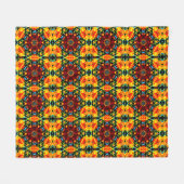 Blumiges Orange Fleecedecke (Vorderseite (Horizontal))