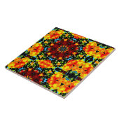 Blumiges Orange Fliese (Seite)