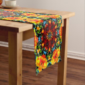 Blumiges Orange Kurzer Tischläufer (Beispiel)