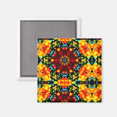 Blumiges Orange Magnet (Vorderseite/Rückseite)