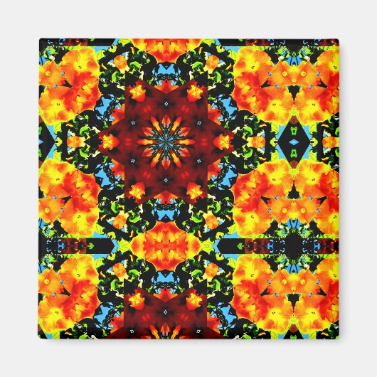 Blumiges Orange Magnet (Vorne)