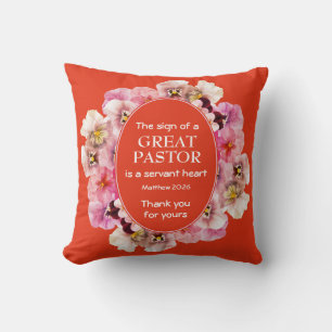 Blumiges Orange Pastor Würdigung Kissen