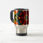 Blumiges Orange Reisebecher (Vorderseite Links)