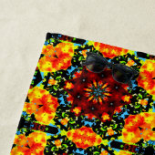 Blumiges Orange Strandtuch (Beispiel)