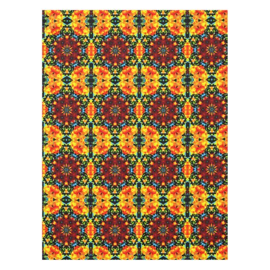 Blumiges Orange Tischdecke (Vorderseite)