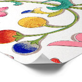 Blumiges ornamentales nahtloses Muster Poster (Ecke)