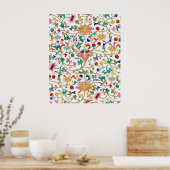 Blumiges ornamentales nahtloses Muster Poster (Küche)