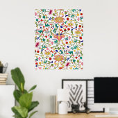 Blumiges ornamentales nahtloses Muster Poster (Heimbüro)