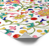Blumiges ornamentales nahtloses Muster Poster (Ecke)