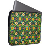 Blumiges Ornamentmuster in lebendigen Farben Laptopschutzhülle (Vorne Rechts)