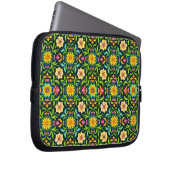 Blumiges Ornamentmuster in lebendigen Farben Laptopschutzhülle (Vorne Rechts)