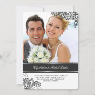 Blumiges Paisley Boho Vintage Chic Foto Hochzeit Einladung