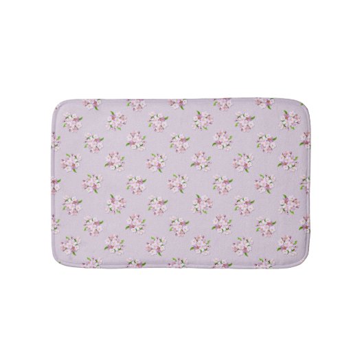Blumiges Retro-Frühlingsmuster. Badematte (Vorderseite)