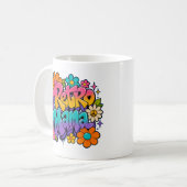 Blumiges Retro Mama Kaffeetasse (Vorderseite Links)
