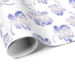 blumiges Retro-Muster Geschenkpapier