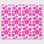 blumiges Retro-Muster Geschenkpapier (Flach)