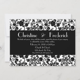 Blumiges Rokoko-Hochzeit, 5"x7" Einladung. Einladung