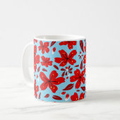Blumiges Rot Kaffeetasse (Vorderseite Links)