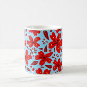 Blumiges Rot Kaffeetasse (Mittel)