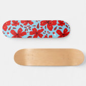 Blumiges Rot Skateboard (Horizontal)
