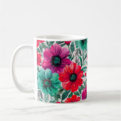 Blumiges rustikales Mode-Retro-Muster Kaffeetasse (Links)