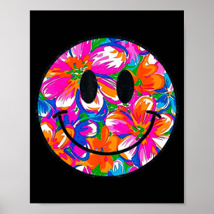 Blumiges süßes Lächeln Gesicht Sommer trendy Desig Poster