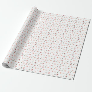 Blumiges süßes Landhaus-Rosé-Blumen Geschenkpapier