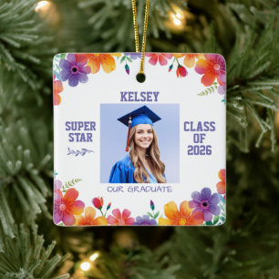 Blumiges Trendfoto Gratulation Abschiedsgeschenk Keramikornament