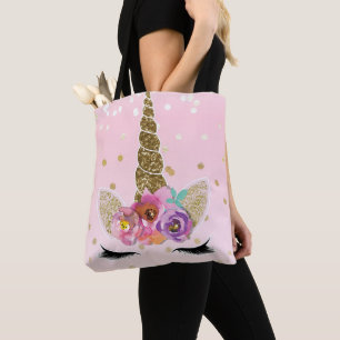 Blumiges Trendiges Modernes Einhornhorn Gold Konfe Tasche