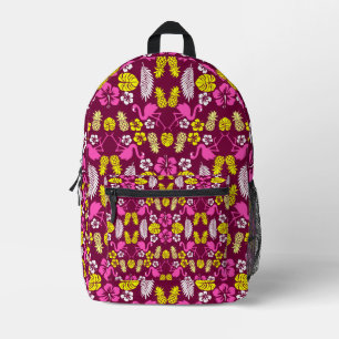 Blumiges Tropenfrucht-Muster Bedruckter Rucksack