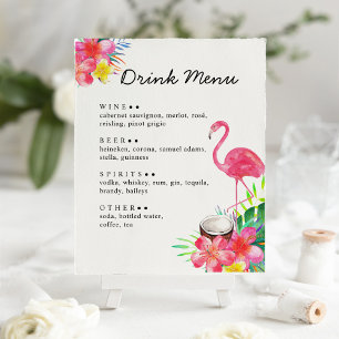 Blumiges Tropisches Paradies Flamingo Getränkekart Poster