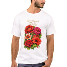 Blumiges Unisex-T-Shirt mit Zitat
