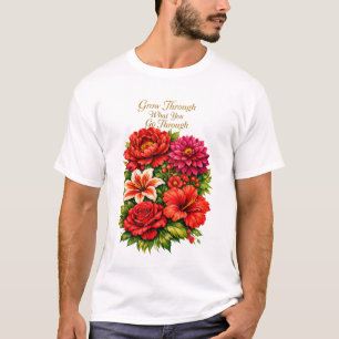 Blumiges Unisex-T-Shirt mit Zitat T-Shirt