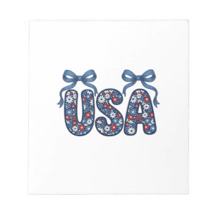 Blumiges USA-Band patriotisches Vektordesign_1 Notizblock