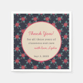 Blumiges Vintage Danke Serviette (Vorderseite)