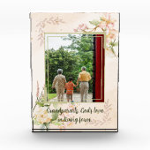 Blumiges Vintage-Design mit Zitat - Benutzerdefini Fotoblock (Vorderseite)