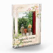 Blumiges Vintage-Design mit Zitat - Benutzerdefini Fotoblock (Links)
