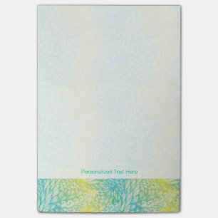 Blumiges Vintage Gelb und Blau Gradient Post-it Klebezettel