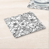 Blumiges Zendoodle Rechteckiger Pappuntersetzer (angewinkelt)