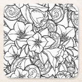 Blumiges Zendoodle Rechteckiger Pappuntersetzer (Vorderseite)
