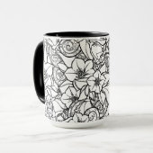 Blumiges Zendoodle Tasse (Vorderseite Links)