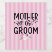 Blümliche Mutter des Bräutigams Weinetikett (Einzelnes Label)