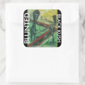 BLUNTED BLACK KUSH QUADRATISCHER AUFKLEBER (Tasche)