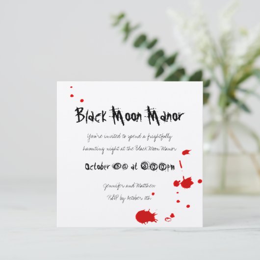 Bluody Devil Halloween Einladung auf Creme (Stehend Vorderseite)