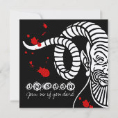 Bluody Devil Halloween Einladung auf Creme (Rückseite)